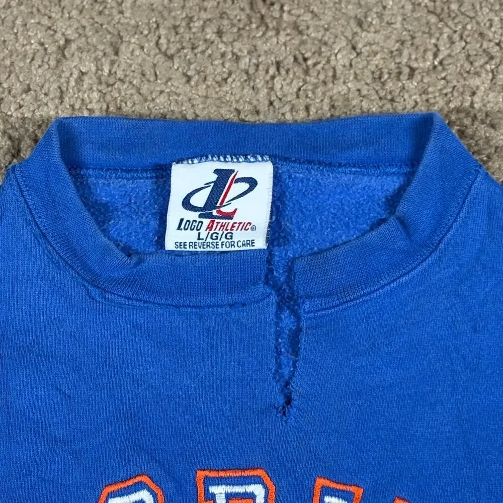 Vintage 90s Florida Gators Blue Sweatshirt Cut Collar Football Mens Sz L